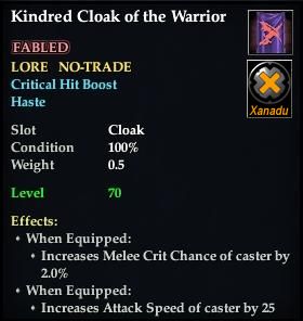 Kindred Cloak of the Warrior