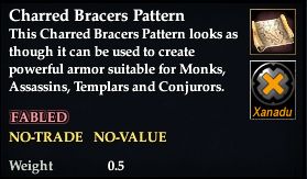 Charred Bracers Pattern