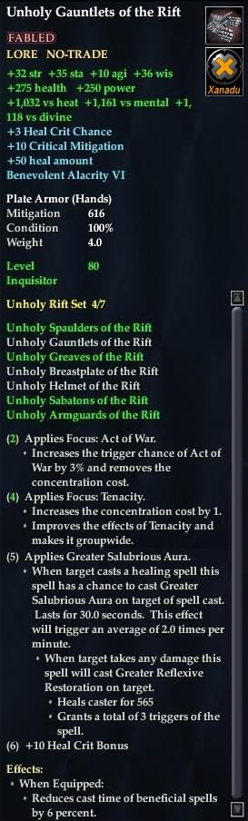 Unholy Gauntlets of the Rift