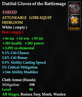 Dutiful Gloves of the Battlemage