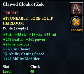 Clawed Cloak of Zek