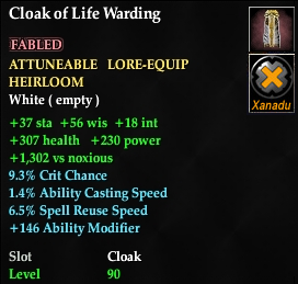 Cloak of Life Warding