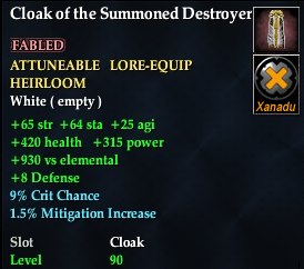 Cloak of the Summoned Destroyer