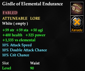 Girdle of Elemental Endurance