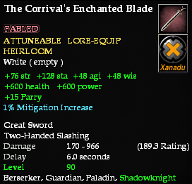The Corrival's Enchanted Blade