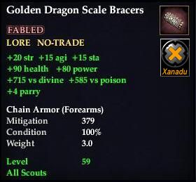 Golden Dragon Scale Bracers