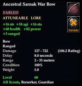 Ancestral Sarnak War Bow
