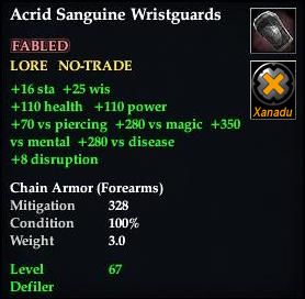 Acrid Sanguine Wristguards