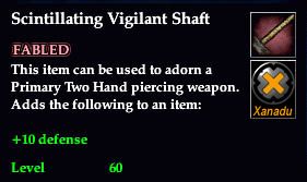 Stats of Scintillating Vigilant Shaft
