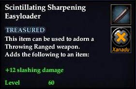 Stats of Scintillating Sharpening Easyloader