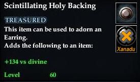 Stats of Scintillating Holy Backing