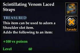 Stats of Scintillating Venom Laced Straps