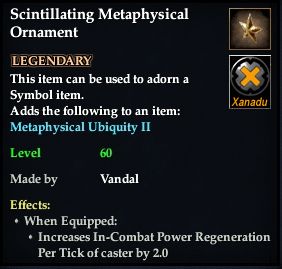 Stats of Scintillating Metaphysical Ornament