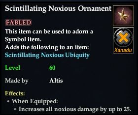 Stats of Scintillating Noxious Ornament