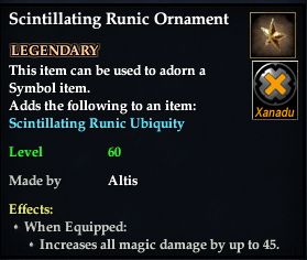 Stats of Scintillating Runic Ornament