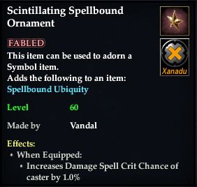 Stats of Scintillating Spellbound Ornament