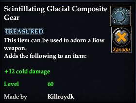 Stats of Scintillating Glacial Composite Gear