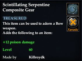Stats of Scintillating Serpentine Composite Gear