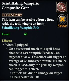Stats of Scintillating Vampiric Composite Gear