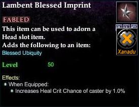 Stats of Lambent Blessed Imprint