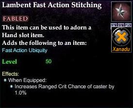 Stats of Lambent Fast Action Stitching