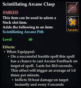 Stats of Scintillating Arcane Clasp