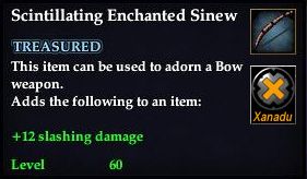 Stats of Scintillating Enchanted Sinew