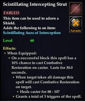 Stats of Scintillating Intercepting Strut
