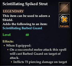 Stats of Scintillating Spiked Strut