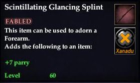 Stats of Scintillating Glancing Splint
