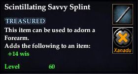 Stats of Scintillating Savvy Splint