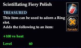 Stats of Scintillating Fiery Polish