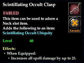 Stats of Scintillating Occult Clasp