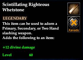 Stats of Scintillating Righteous Whetstone