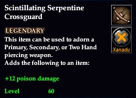 Stats of Scintillating Serpentine Crossguard