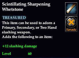 Stats of Scintillating Sharpening Whetstone