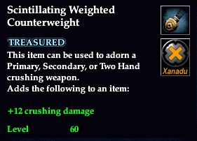 Stats of Scintillating Weighted Counterweight