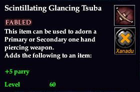 Stats of Scintillating Glancing Tsuba