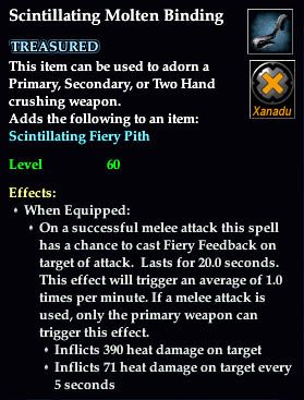 Stats of Scintillating Molten Binding