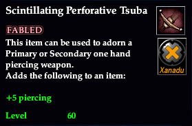 Stats of Scintillating Perforative Tsuba