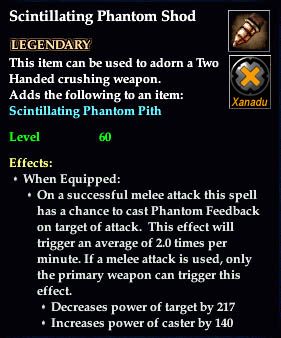 Stats of Scintillating Phantom Shod