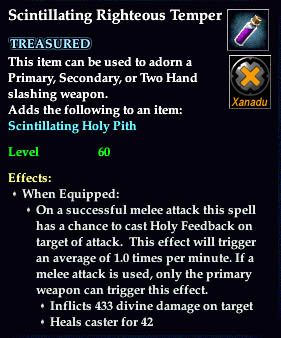 Stats of Scintillating Righteous Temper
