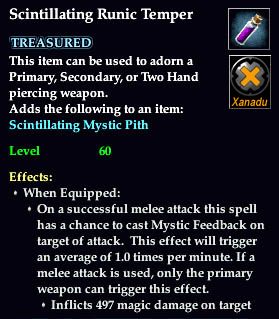Stats of Scintillating Runic Temper