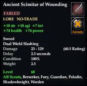 Ancient Scimitar of Wounding*