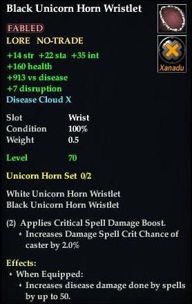 Black Unicorn Horn Wristlet
