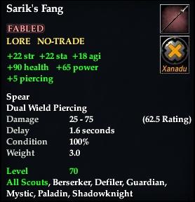Sarik's Fang*