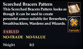 Scorched Bracers Pattern