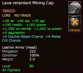 Lava-retardant Mining Cap