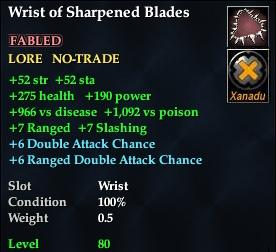 Wrist of Sharpened Blades