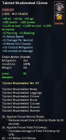 Tainted Shadowsteel Gloves